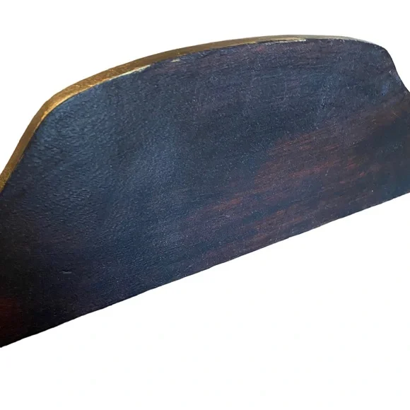 Handcarved Wooden Corbel Antiqued BronzeMetal Gold Highlights- Shelf - Bookend? - Picture 7 of 9